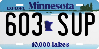 MN license plate 603SUP