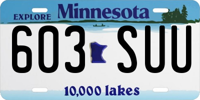 MN license plate 603SUU