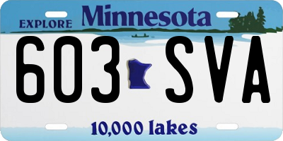 MN license plate 603SVA