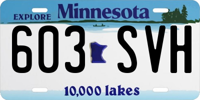 MN license plate 603SVH