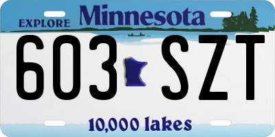 MN license plate 603SZT