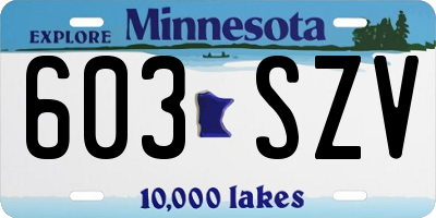 MN license plate 603SZV