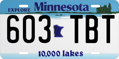 MN license plate 603TBT