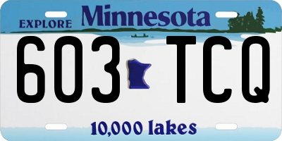 MN license plate 603TCQ