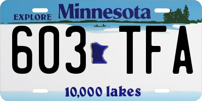 MN license plate 603TFA