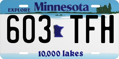 MN license plate 603TFH