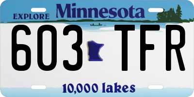 MN license plate 603TFR