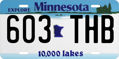 MN license plate 603THB