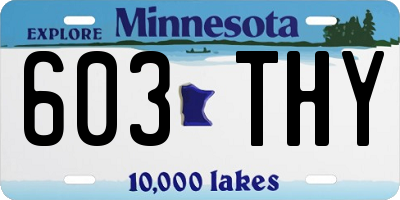MN license plate 603THY