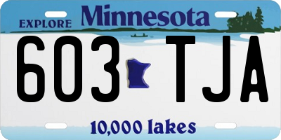 MN license plate 603TJA
