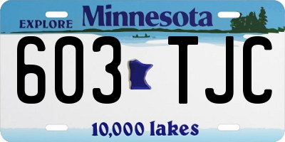 MN license plate 603TJC
