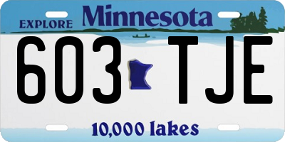 MN license plate 603TJE