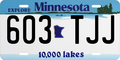 MN license plate 603TJJ