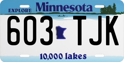 MN license plate 603TJK