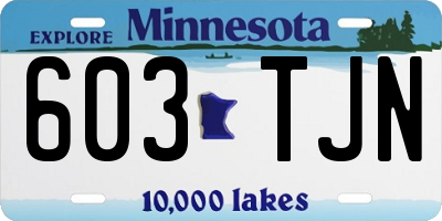 MN license plate 603TJN