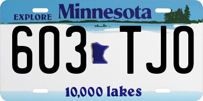 MN license plate 603TJO