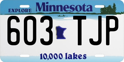 MN license plate 603TJP