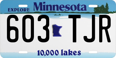 MN license plate 603TJR
