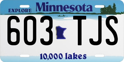 MN license plate 603TJS