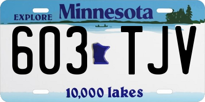 MN license plate 603TJV