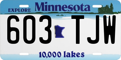 MN license plate 603TJW