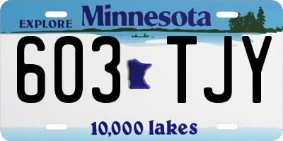 MN license plate 603TJY