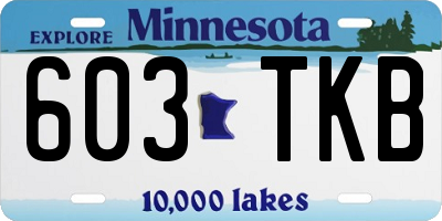 MN license plate 603TKB