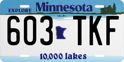 MN license plate 603TKF