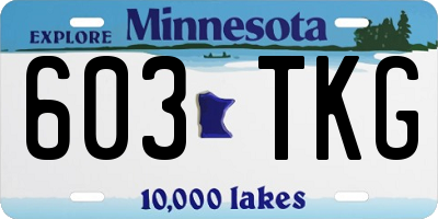 MN license plate 603TKG
