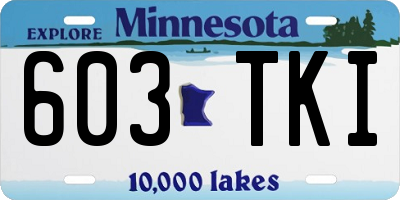 MN license plate 603TKI
