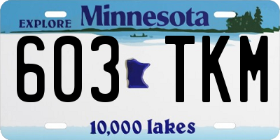 MN license plate 603TKM