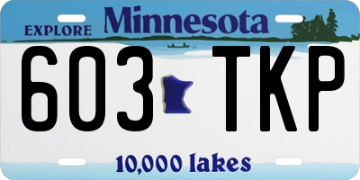 MN license plate 603TKP
