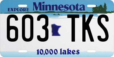 MN license plate 603TKS