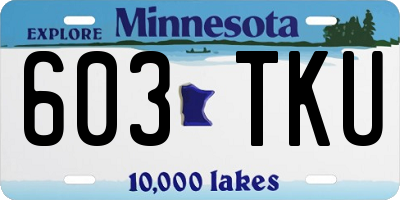 MN license plate 603TKU