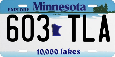 MN license plate 603TLA
