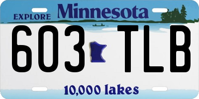 MN license plate 603TLB