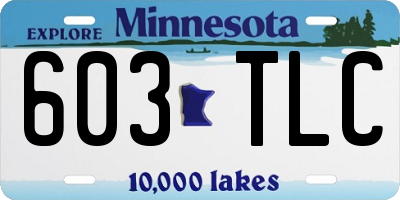 MN license plate 603TLC