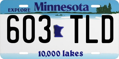 MN license plate 603TLD