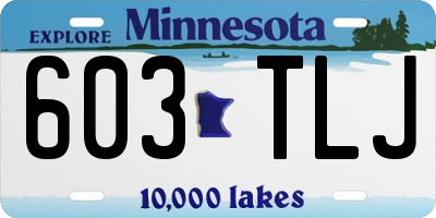 MN license plate 603TLJ