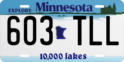 MN license plate 603TLL