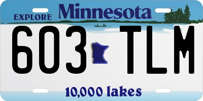 MN license plate 603TLM