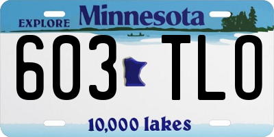 MN license plate 603TLO