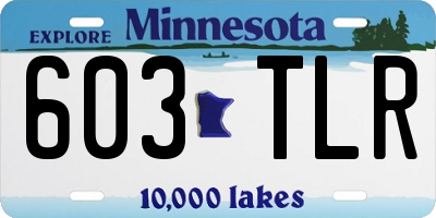 MN license plate 603TLR