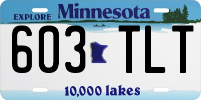 MN license plate 603TLT