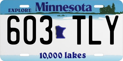 MN license plate 603TLY