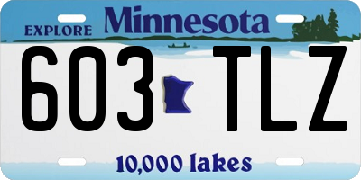 MN license plate 603TLZ