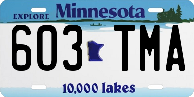 MN license plate 603TMA