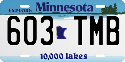 MN license plate 603TMB