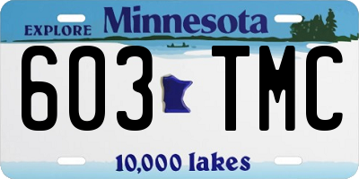 MN license plate 603TMC