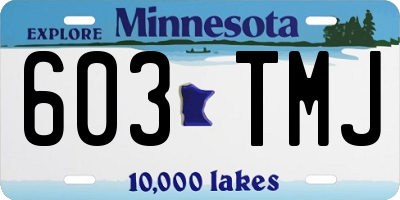 MN license plate 603TMJ